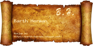 Barth Herman névjegykártya